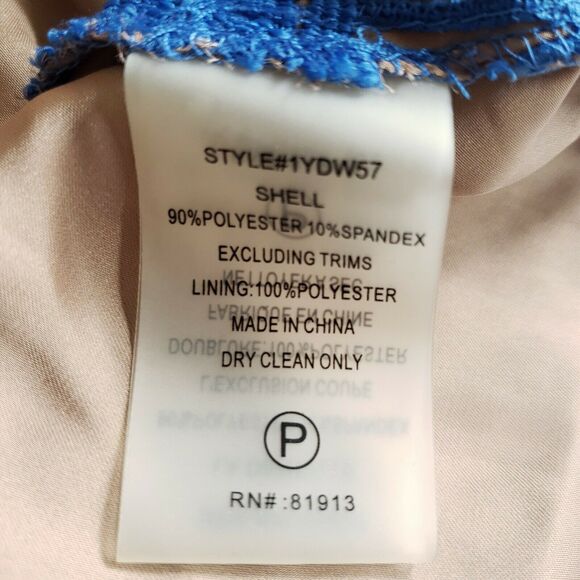 TRACY REESE off the shoulder pom pom bodycon lace dress Aegean blue Size 2 NEW - Picture 7 of 8